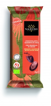 VANINI Bio Gianduja Schokolade mit Kakaonibs 85g - mit Bundibugyo Kakao aus Uganda